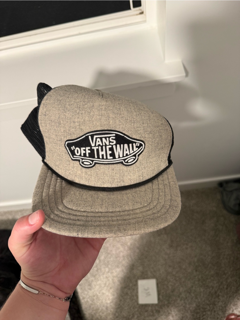Vans Beige and Black 'Off The Wall' Trucker Hat